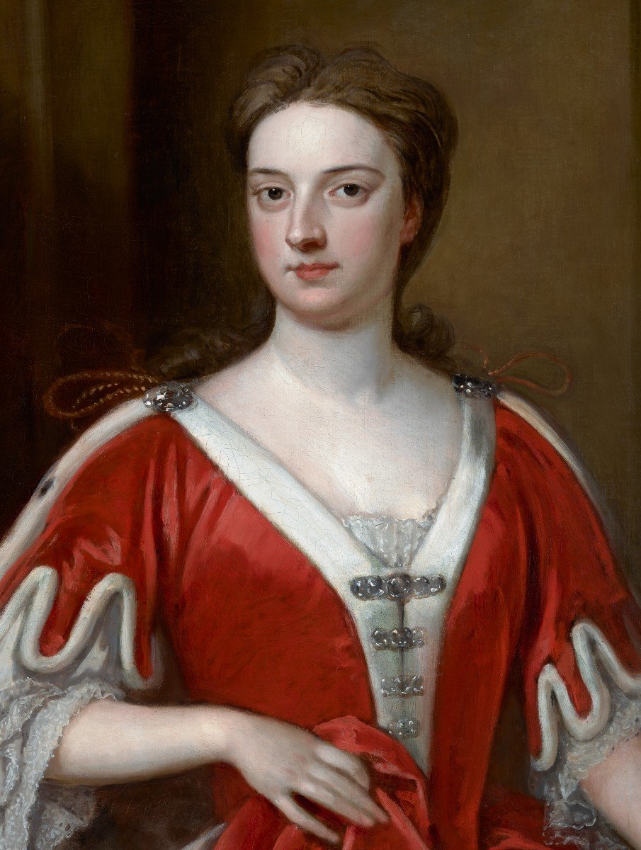 Portrait Of Abigail, Countess Of Kinnoull (c.1689-1750) Dated 17**; Studio Of Godfrey Kneller-photo-7