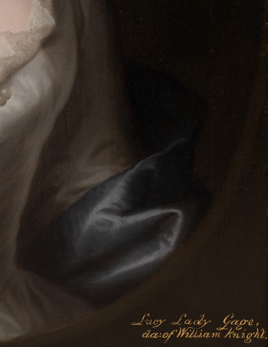 Portrait De Lucy Gage, Signé Et Daté 1748 Par John Theodore Heins, Peinture à l'Huile, Hengrave-photo-2
