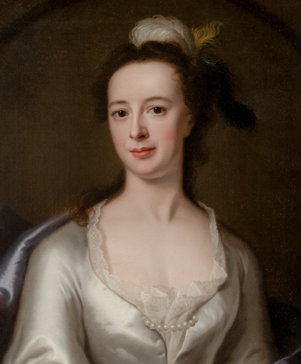 Portrait De Lucy Gage, Signé Et Daté 1748 Par John Theodore Heins, Peinture à l'Huile, Hengrave-photo-3