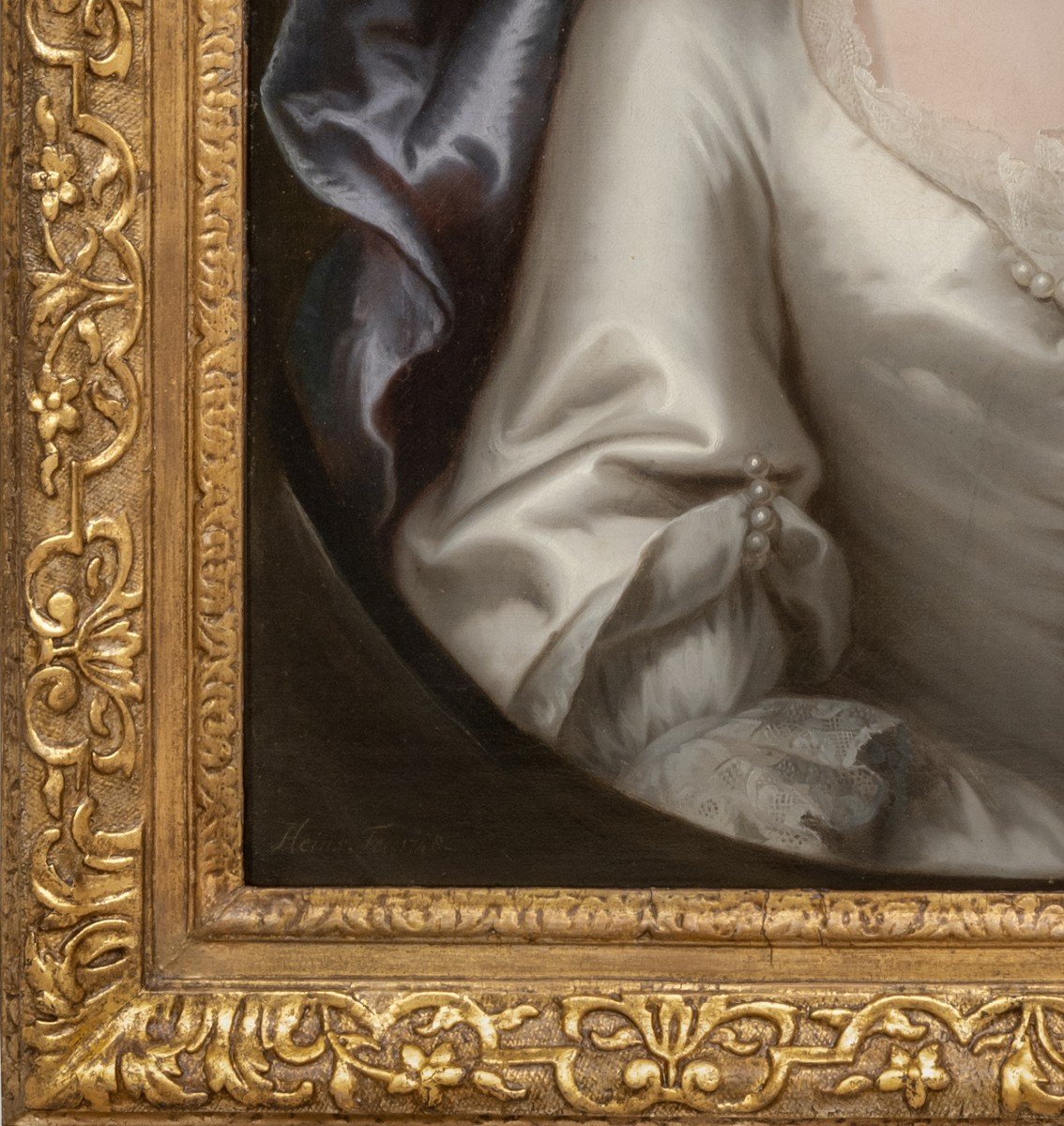 Portrait De Lucy Gage, Signé Et Daté 1748 Par John Theodore Heins, Peinture à l'Huile, Hengrave-photo-4