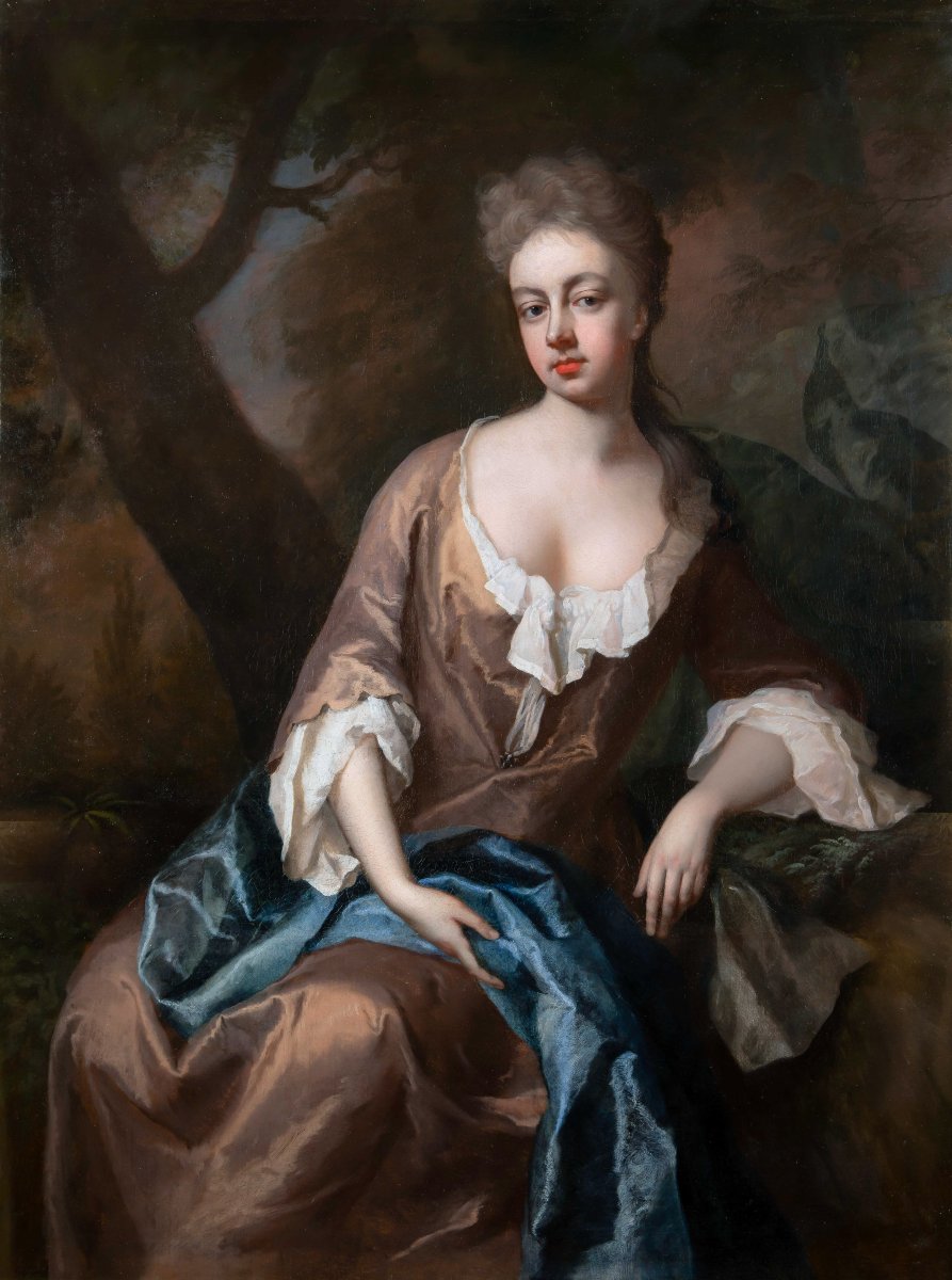 Portrait Of Lady Catherine Edwin (montagu) In A Woodland C.1697; Oil  Painting By Michael Dahl -photo-1