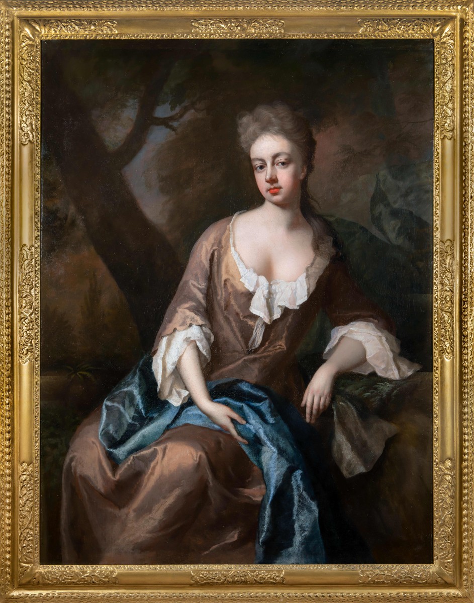 Portrait Of Lady Catherine Edwin (montagu) In A Woodland C.1697; Oil  Painting By Michael Dahl 