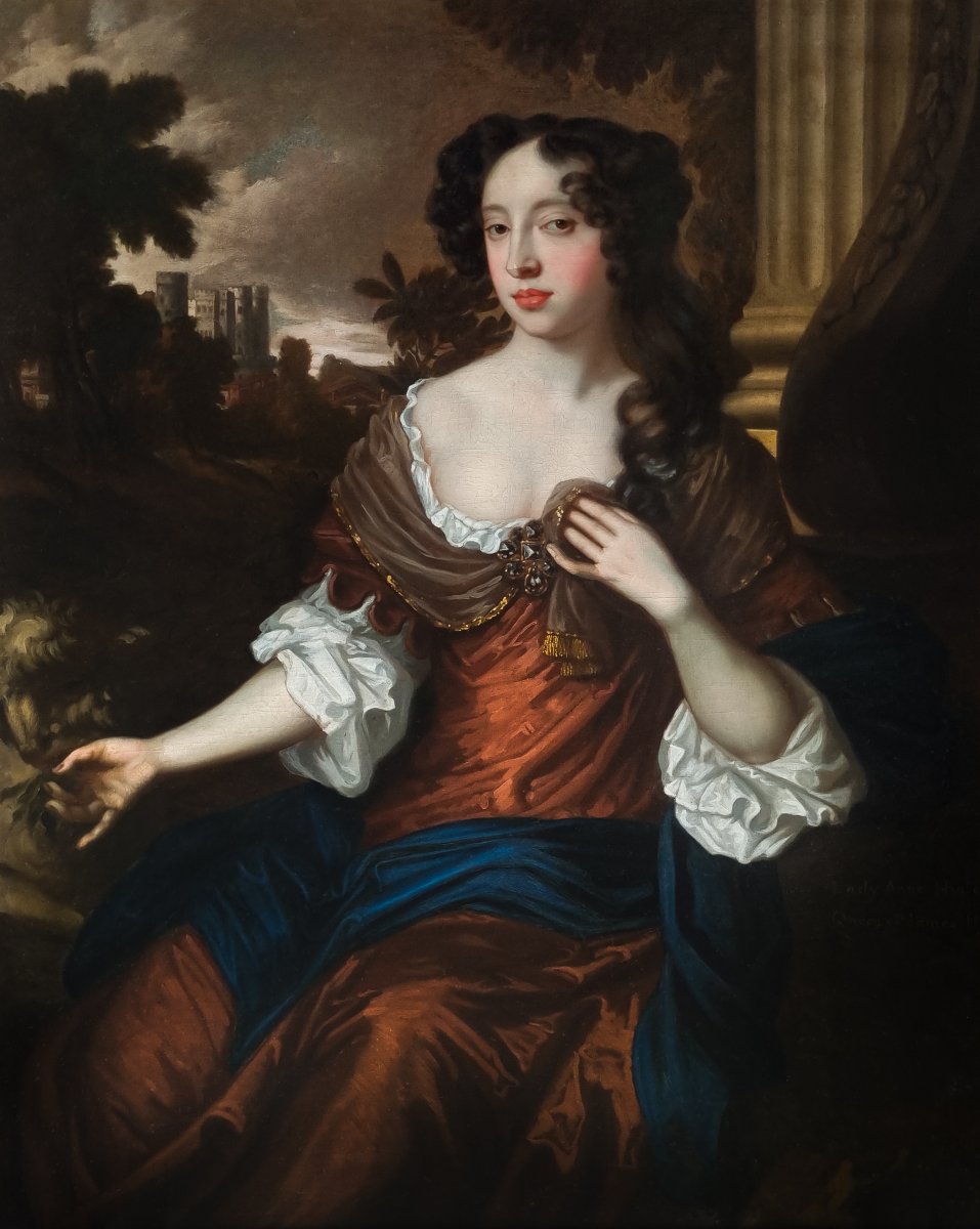 Portrait de Marie de Modène (1658-1718) en duchesse d'York vers 1675-1680, huile sur toile-photo-3