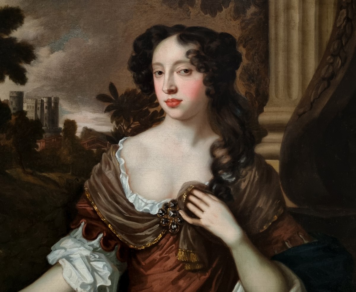 Portrait de Marie de Modène (1658-1718) en duchesse d'York vers 1675-1680, huile sur toile-photo-4