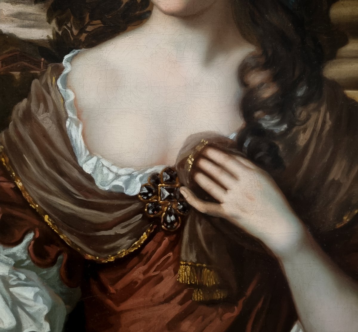 Portrait de Marie de Modène (1658-1718) en duchesse d'York vers 1675-1680, huile sur toile-photo-3