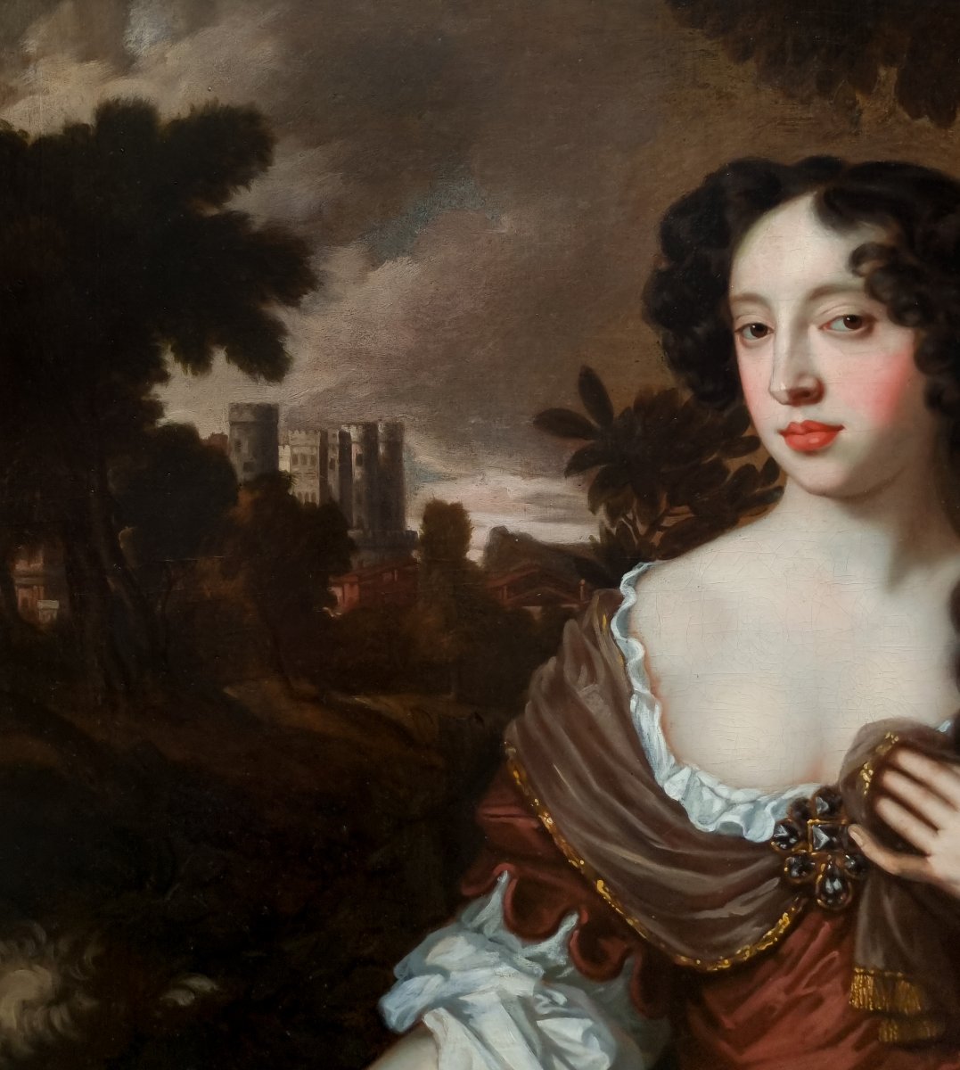 Portrait de Marie de Modène (1658-1718) en duchesse d'York vers 1675-1680, huile sur toile-photo-4