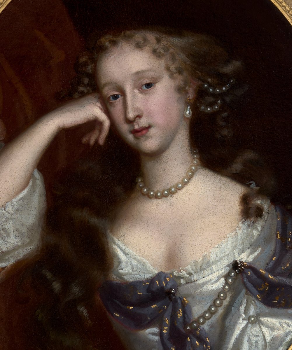 Portrait d'une dame, la comtesse Westmoreland en robe argentée vers 1667, huile sur toile-photo-2