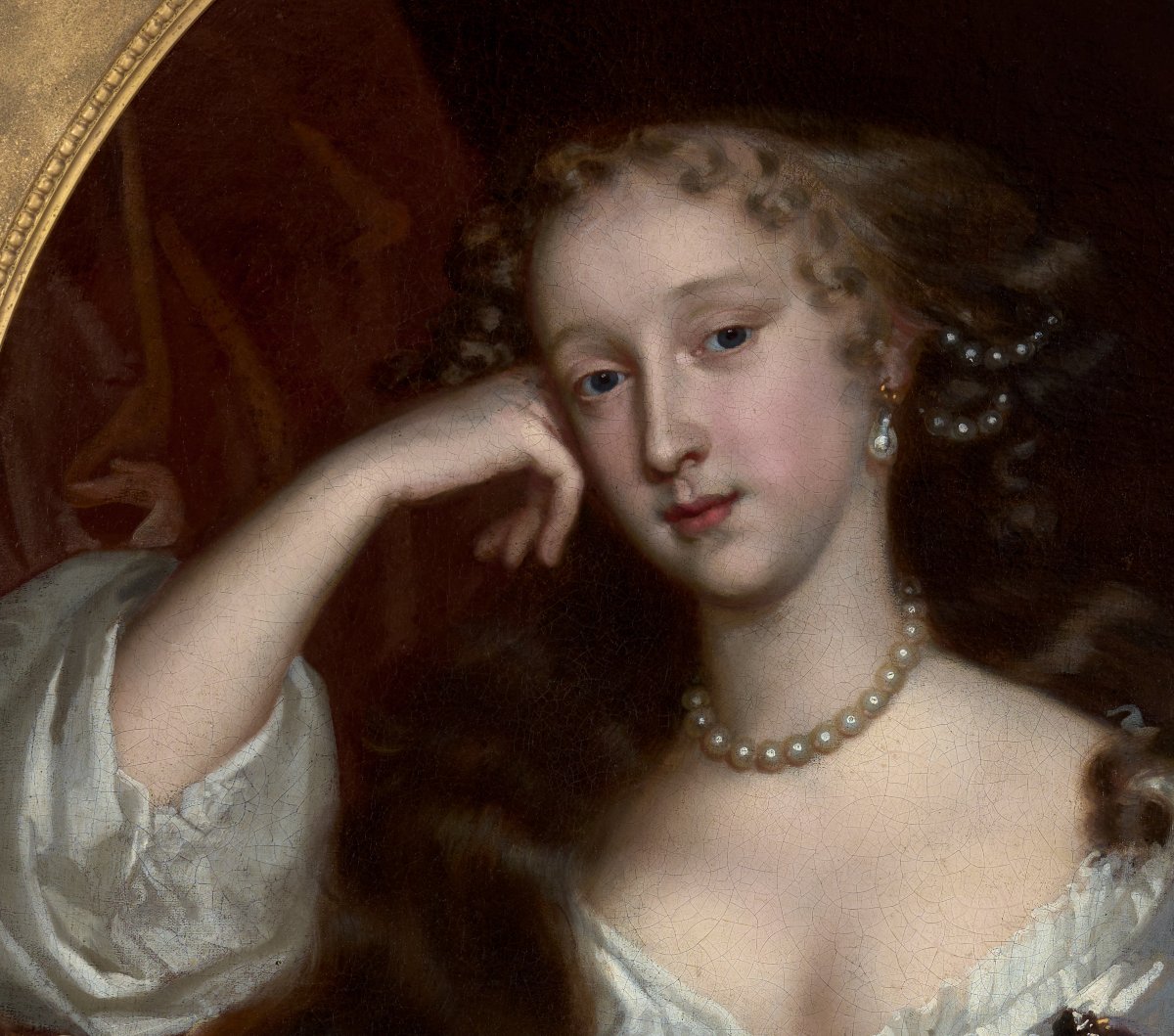 Portrait d'une dame, la comtesse Westmoreland en robe argentée vers 1667, huile sur toile-photo-3