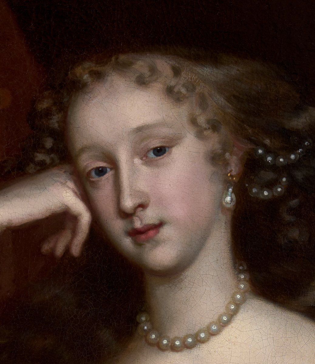 Portrait d'une dame, la comtesse Westmoreland en robe argentée vers 1667, huile sur toile-photo-4