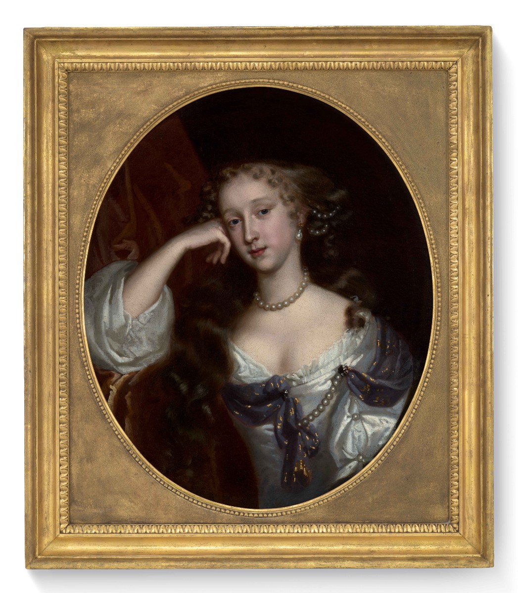 Portrait d'une dame, la comtesse Westmoreland en robe argentée vers 1667, huile sur toile
