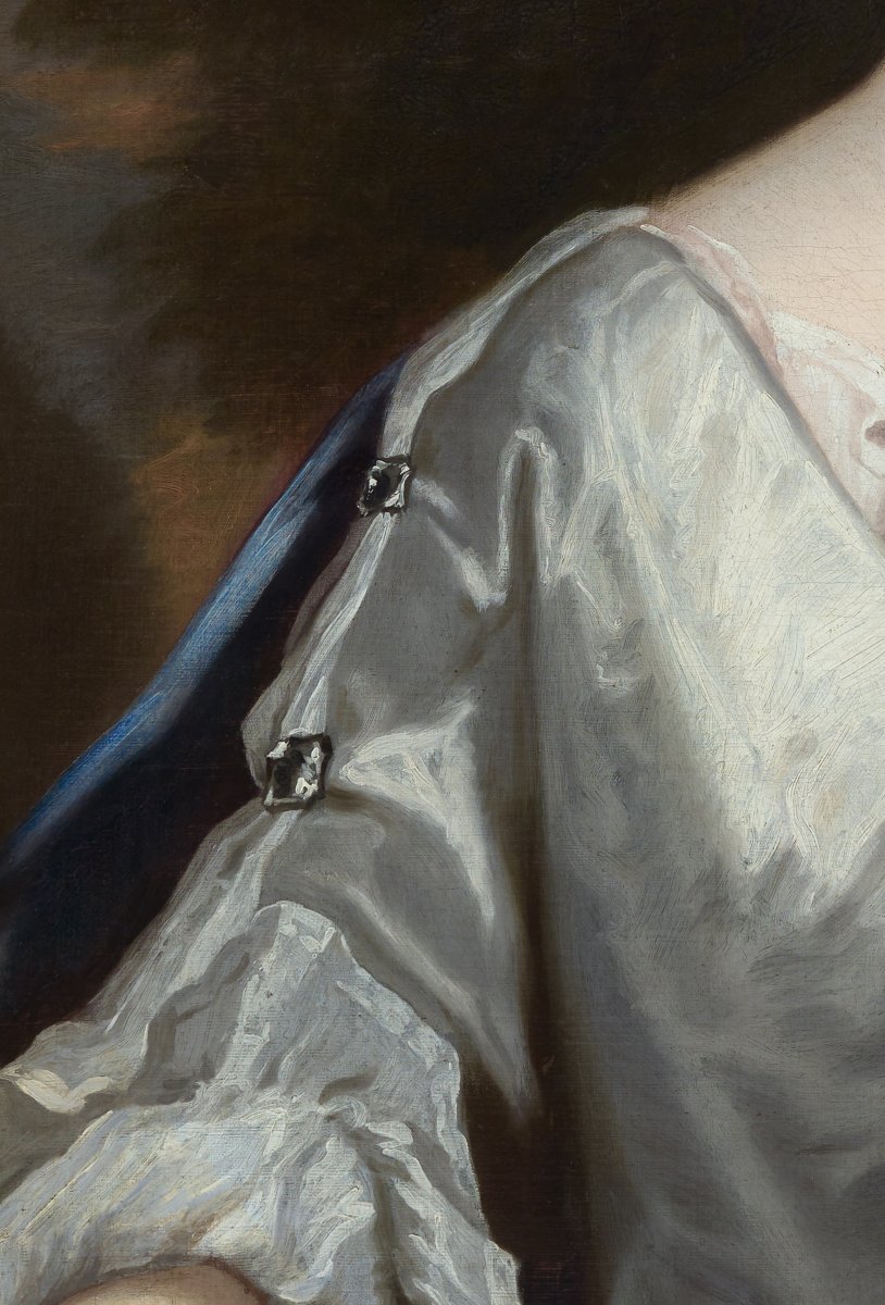 Portrait d'une dame en robe blanche et manteau bleu, Frances Lady Berkeley vers 1695-photo-1