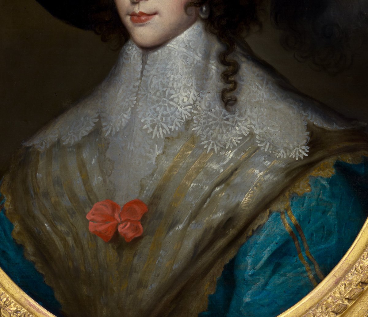 Portrait Of A Lady, Queen Henrietta Maria, C.1640; Anthony Van Dyck, Oil On Canvas Painting-photo-1