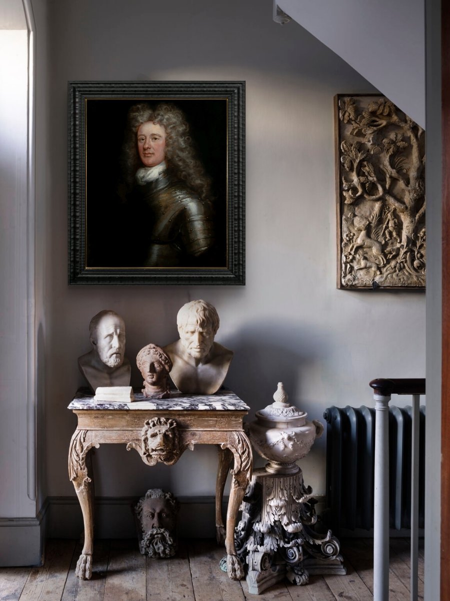 Portrait d'un gentilhomme en armure, David Erskine, 13e Laird de Dun, vers 1700, peinture-photo-2