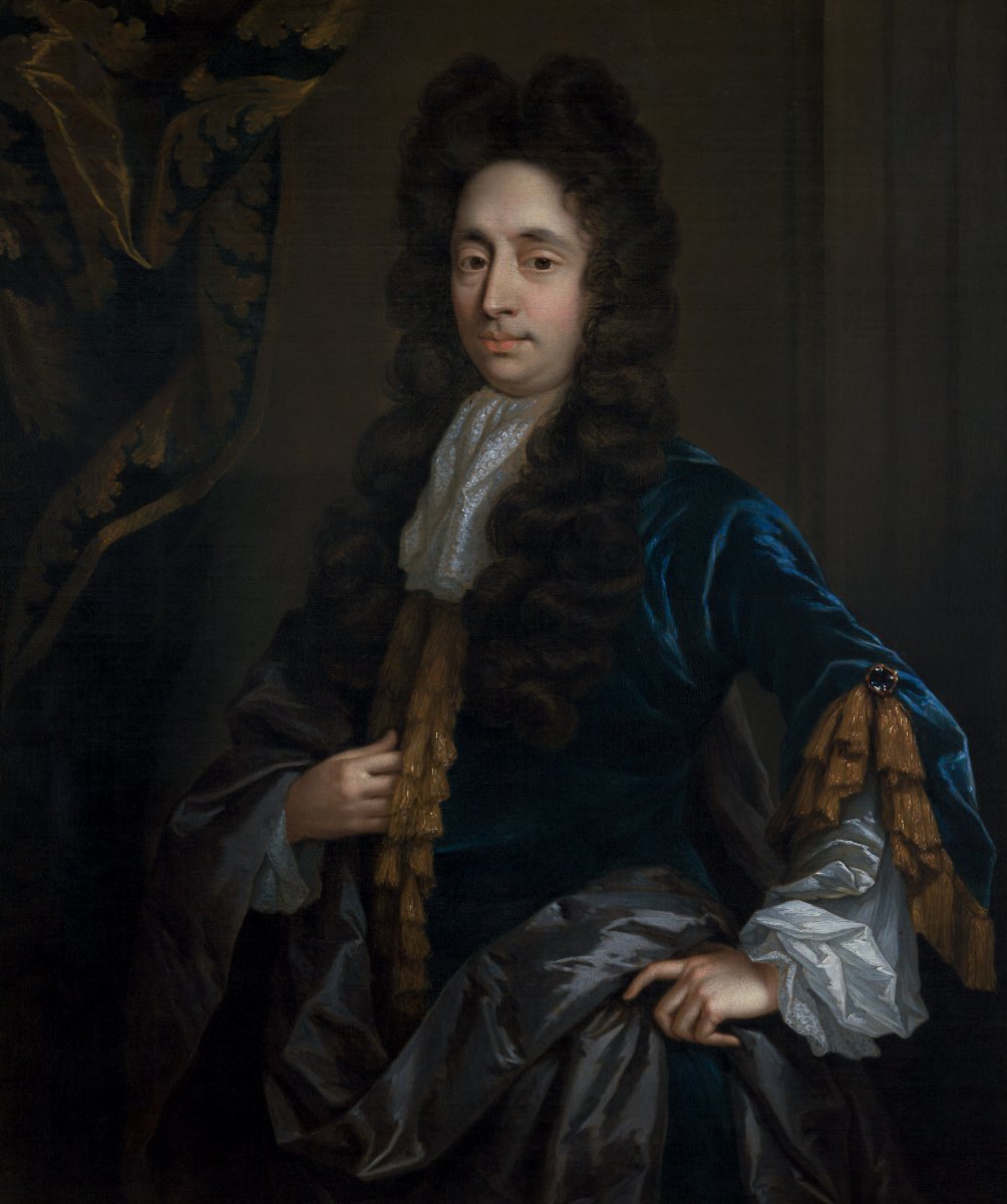 Portrait Of A Gentleman By A Curtain C.1695; Attributed To Constantyn Netscher (c.1668-c.1723)-photo-4