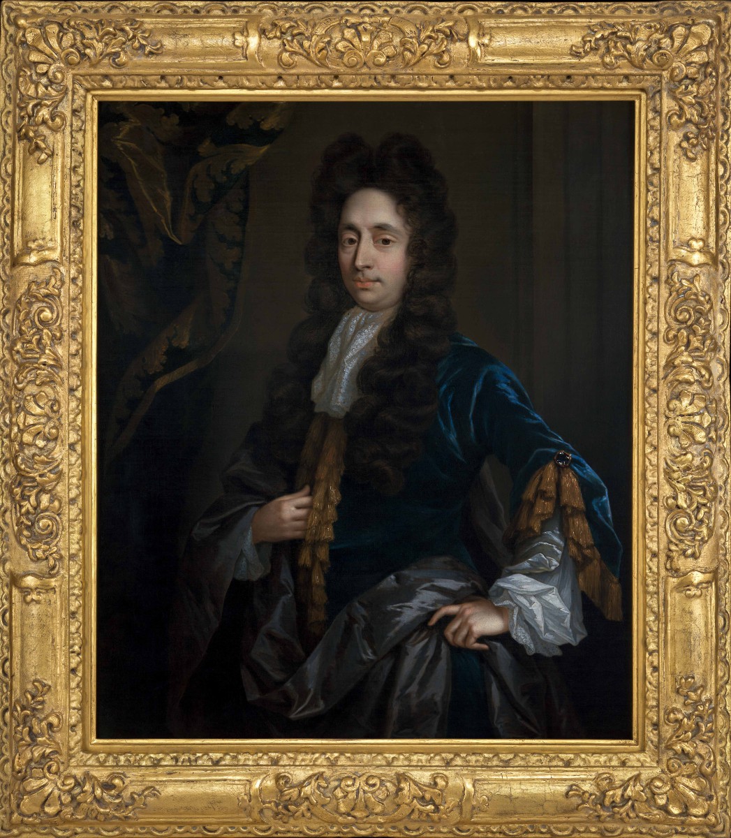 Portrait Of A Gentleman By A Curtain C.1695; Attributed To Constantyn Netscher (c.1668-c.1723)