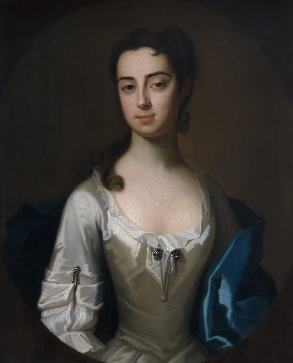 Portrait Of Jane Harris (later Mrs Bigg) In A White Dress And Blue Mantle C.1731; Enoch Seeman-photo-1