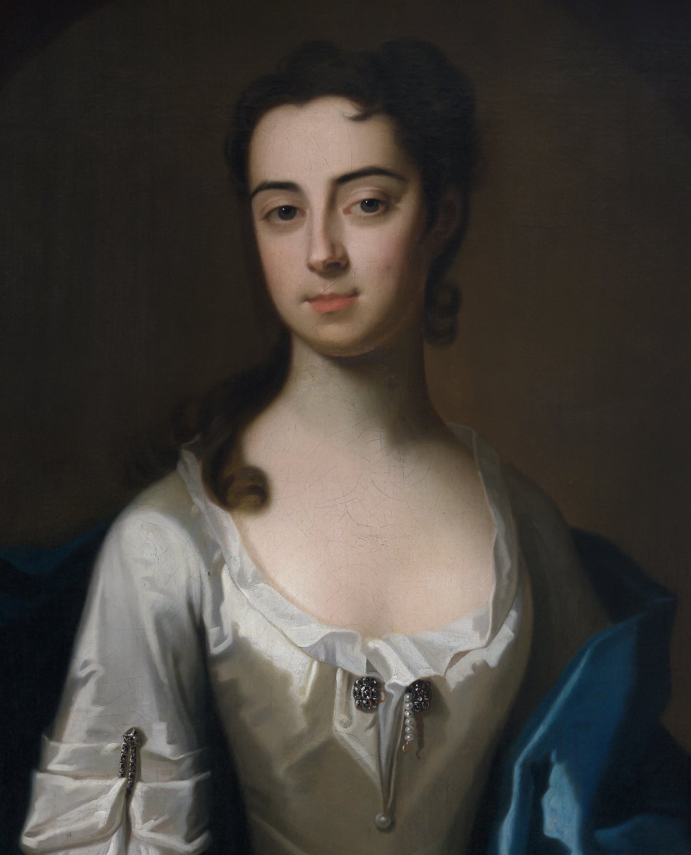 Portrait Of Jane Harris (later Mrs Bigg) In A White Dress And Blue Mantle C.1731; Enoch Seeman-photo-2
