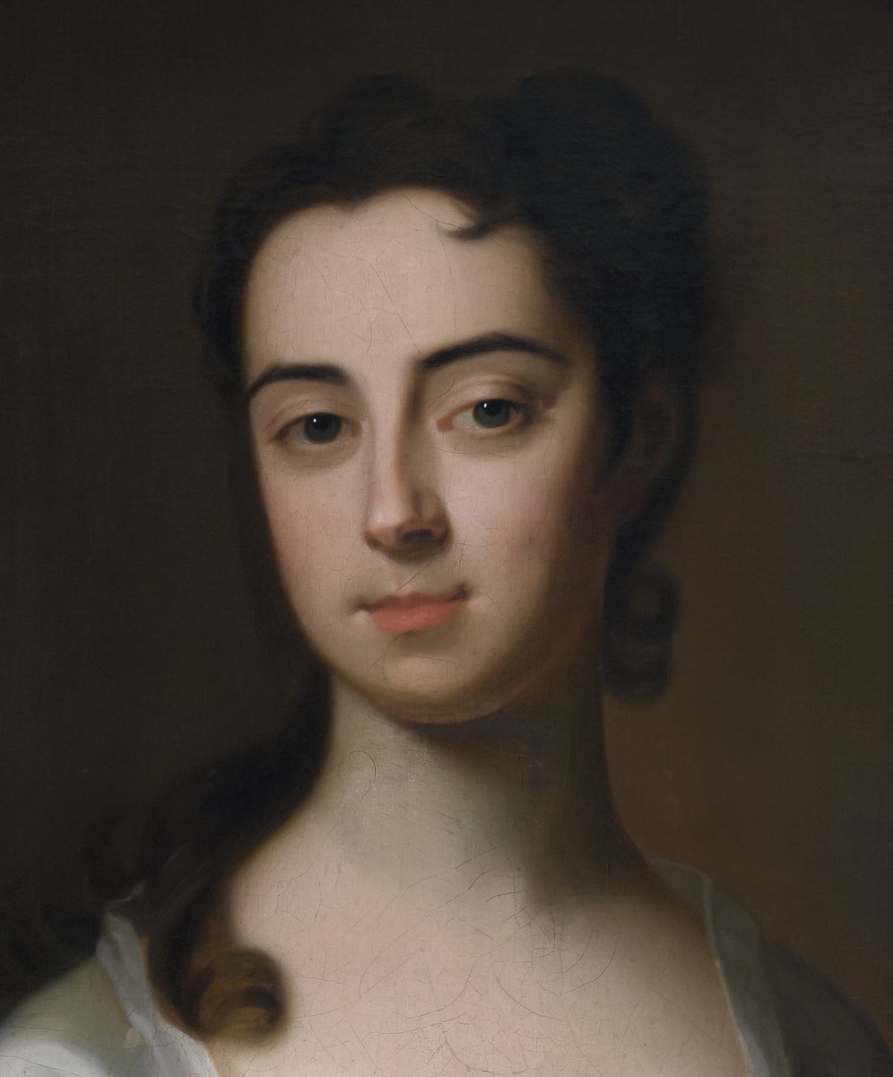 Portrait Of Jane Harris (later Mrs Bigg) In A White Dress And Blue Mantle C.1731; Enoch Seeman-photo-4