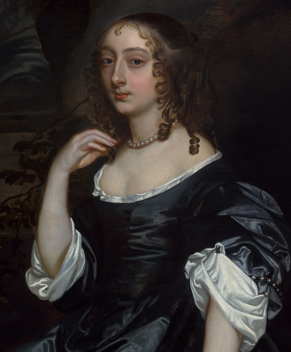 Portrait d’une dame, Élisabeth Percy, vers 1660–1665 (atelier Lely), période de la Restauration-photo-3