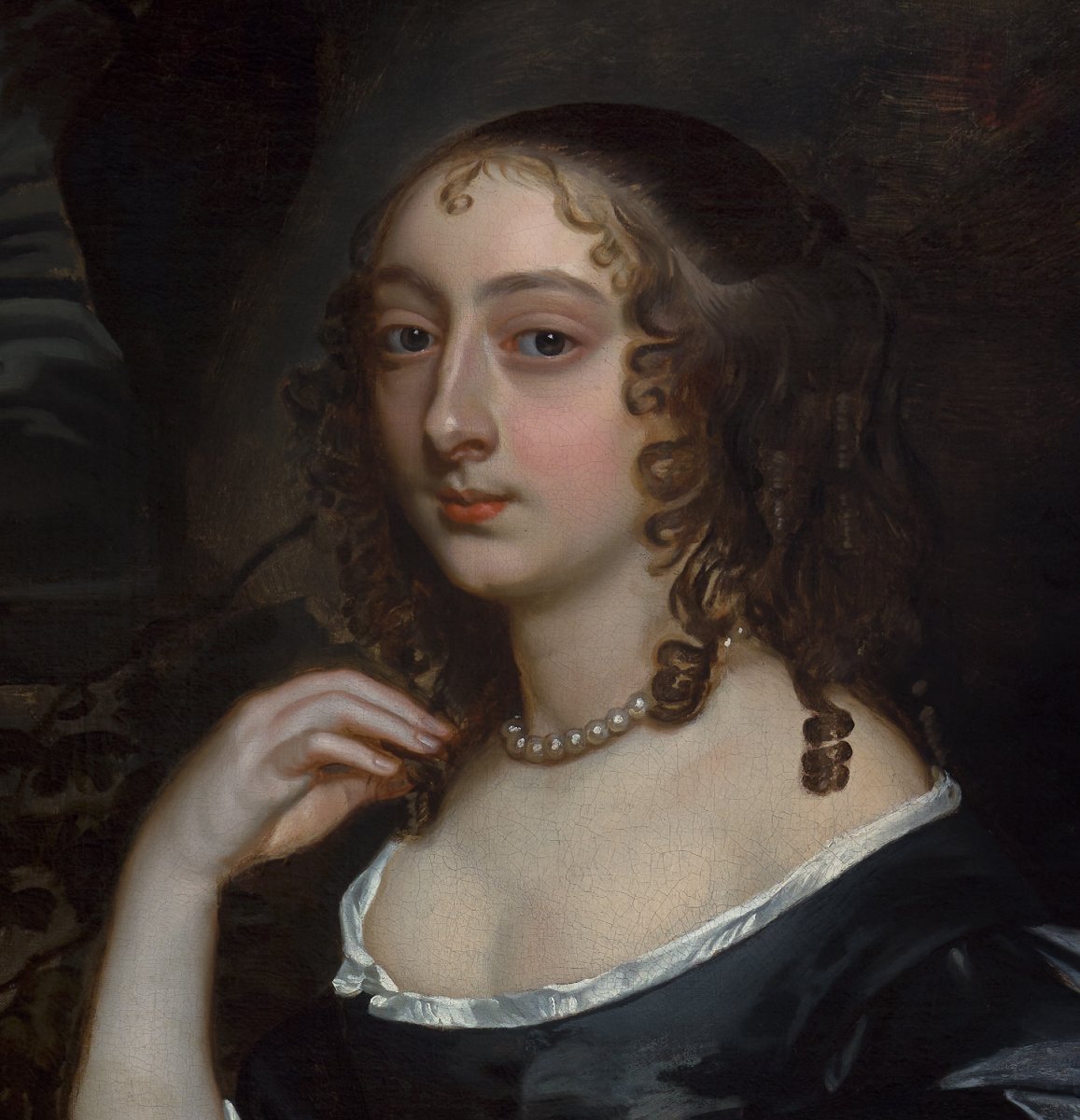 Portrait d’une dame, Élisabeth Percy, vers 1660–1665 (atelier Lely), période de la Restauration-photo-4