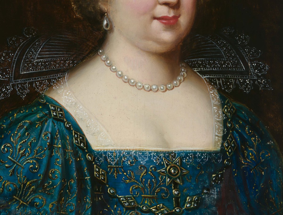 Portrait de Marie-Thérèse d’Espagne, Reine de France – Entourage des Beaubrun, XVIIe siècle-photo-4
