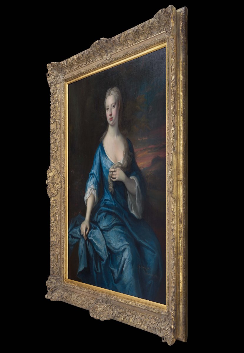 Jonathan Richardson, Portrait anglais de Mary Hooper (née Davie), aristocratie, vers 1715-photo-4