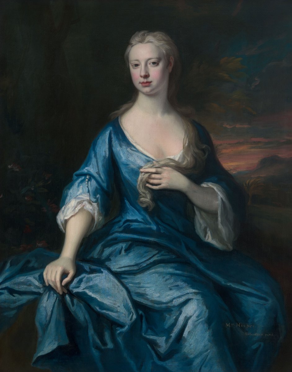 Jonathan Richardson, Portrait anglais de Mary Hooper (née Davie), aristocratie, vers 1715-photo-1