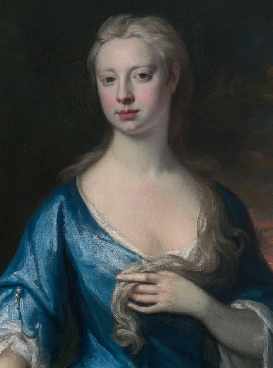 Jonathan Richardson, Portrait anglais de Mary Hooper (née Davie), aristocratie, vers 1715-photo-3