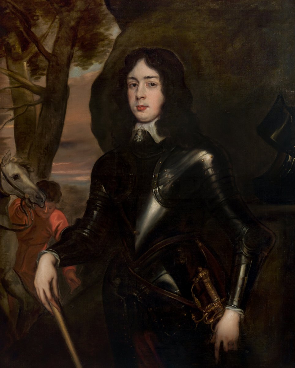 Portrait d’un officier royaliste en armure, suiveur de Van Dyck, école anglo-flamande, v.1650-photo-2