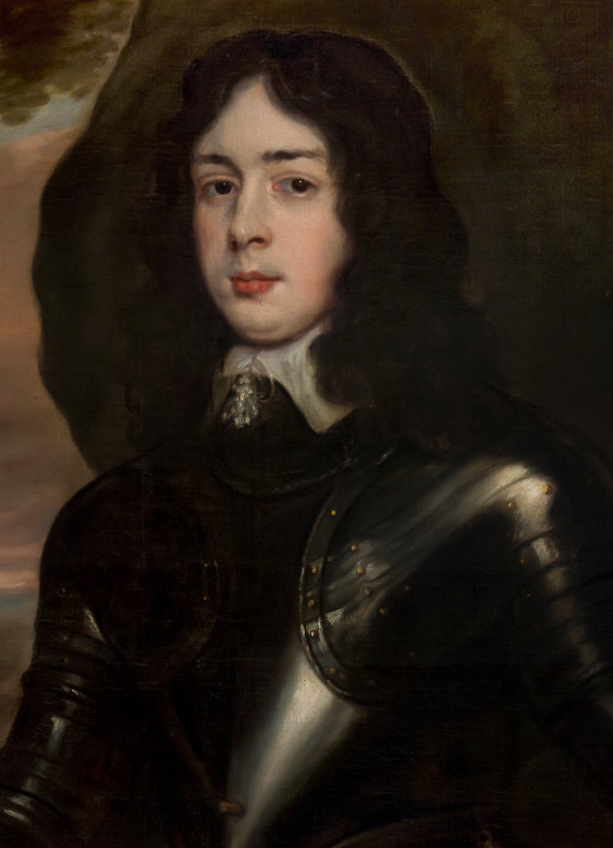 Portrait d’un officier royaliste en armure, suiveur de Van Dyck, école anglo-flamande, v.1650-photo-3