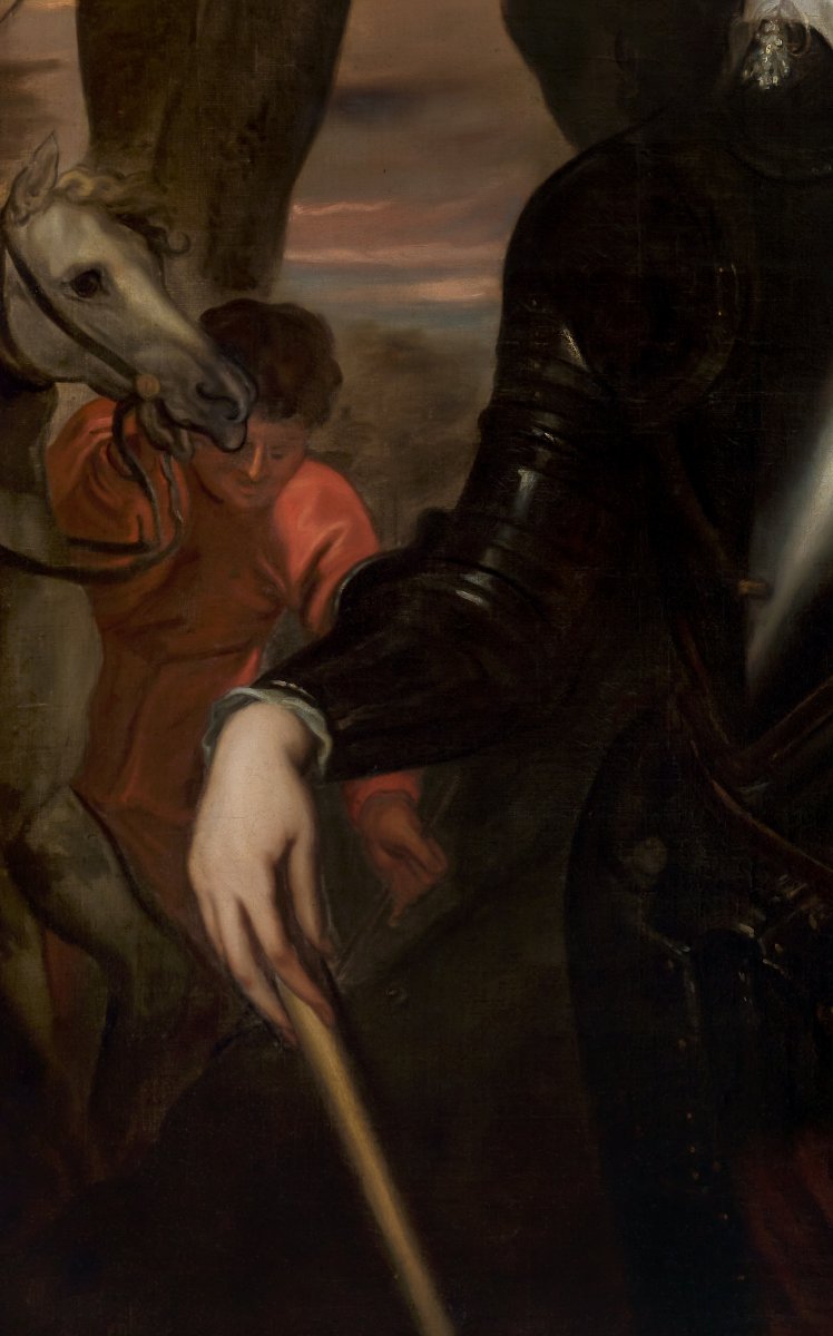 Portrait d’un officier royaliste en armure, suiveur de Van Dyck, école anglo-flamande, v.1650-photo-2