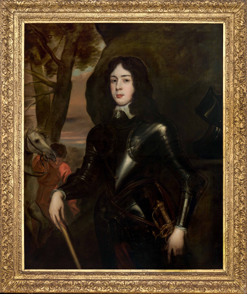 Portrait d’un officier royaliste en armure, suiveur de Van Dyck, école anglo-flamande, v.1650