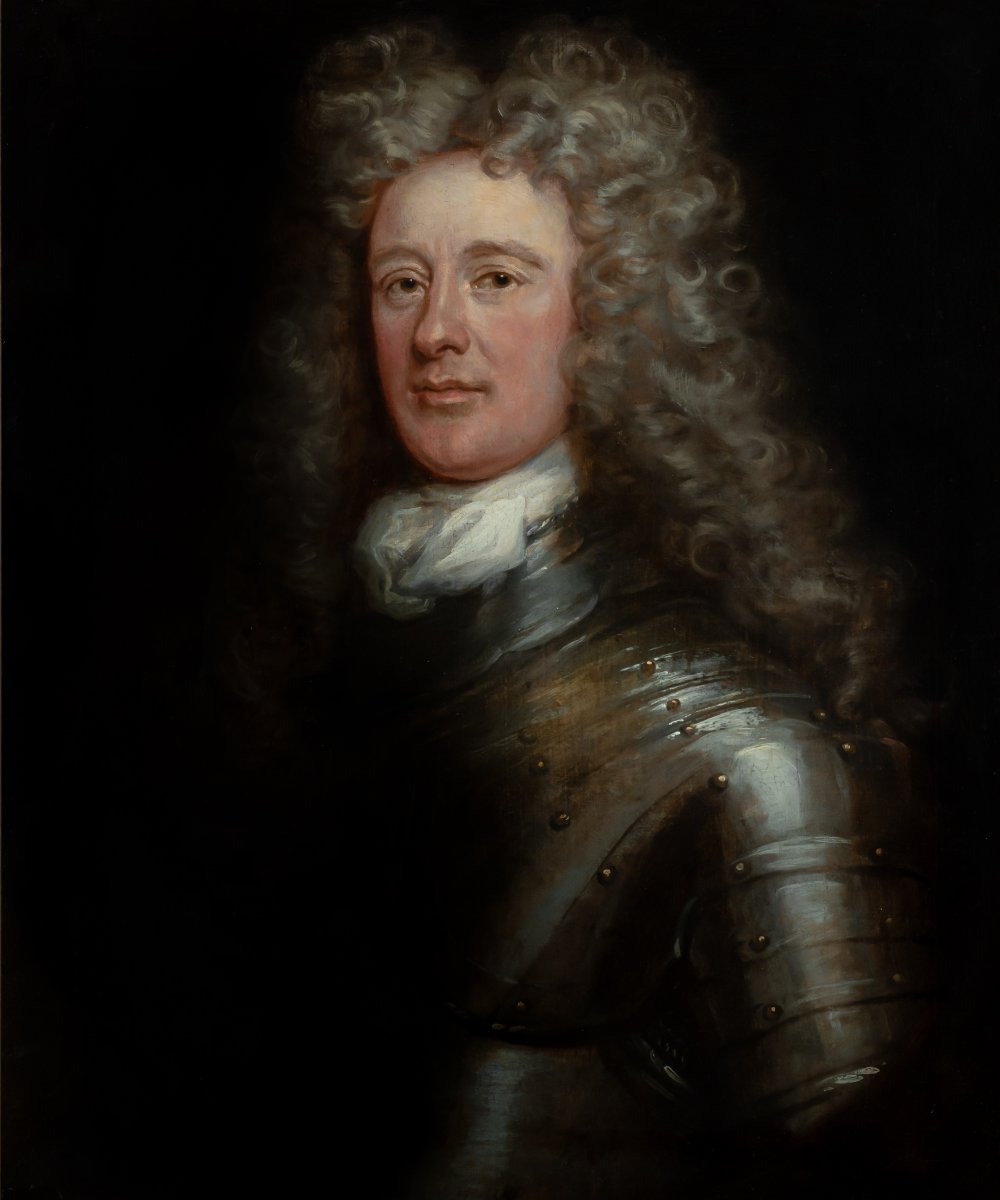 Portrait Of David Erskine, Lord Dun In Armour C.1700, Studio Of Medina, Oil On Canvas Painting-photo-4