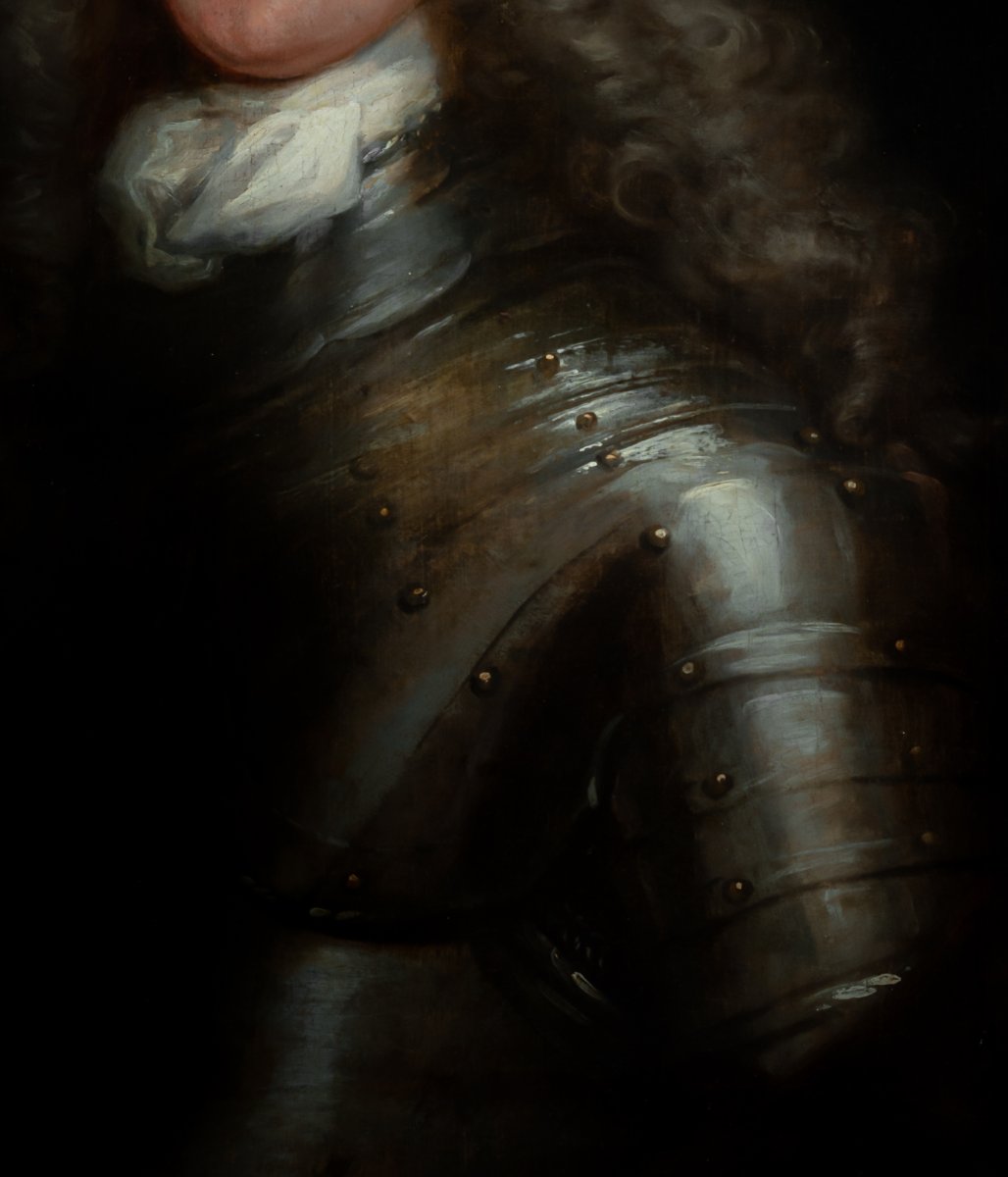 Portrait Of David Erskine, Lord Dun In Armour C.1700, Studio Of Medina, Oil On Canvas Painting-photo-2