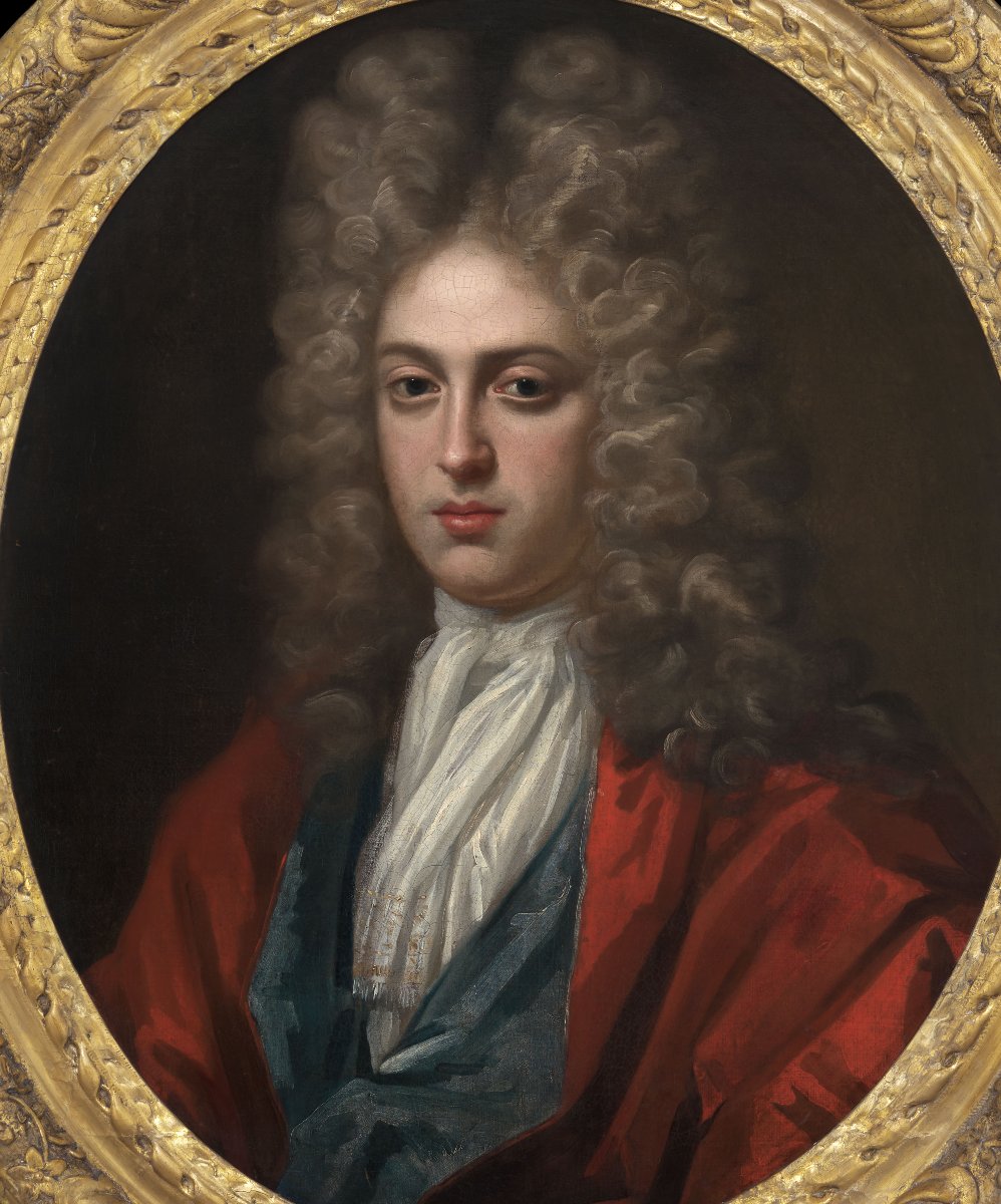 Portrait Of Gentleman In Red Coat & Periwig C.1715-1725; Studio Of Godfrey Kneller, Fine Frame-photo-3