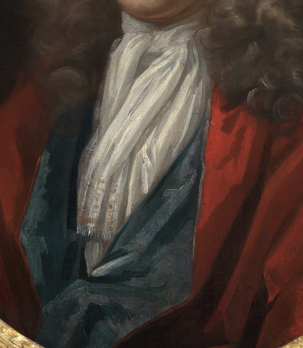Portrait Of Gentleman In Red Coat & Periwig C.1715-1725; Studio Of Godfrey Kneller, Fine Frame-photo-3