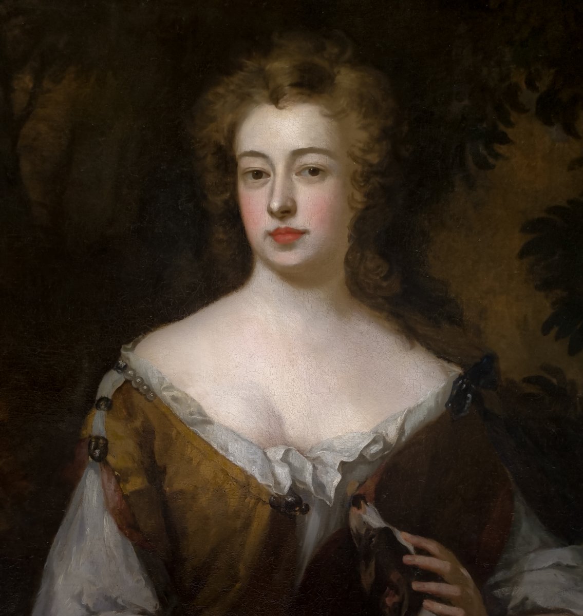 Portrait Of An Elegant Lady With Pet Dog C.1690–1700; Studio Of Godfrey Kneller, Oil On Canvas-photo-4