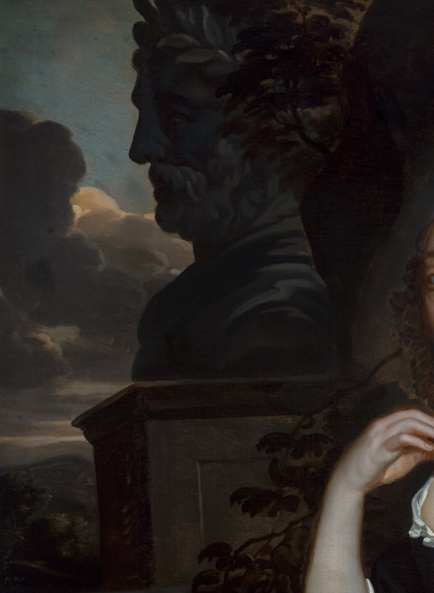 Portrait vers 1660, élégante œuvre de la Restauration anglaise, atelier Sir Peter Lely-photo-3