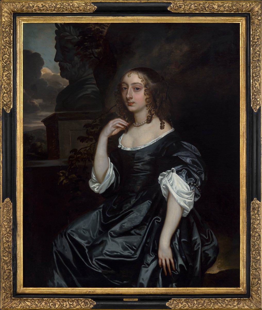 Portrait vers 1660, élégante œuvre de la Restauration anglaise, atelier Sir Peter Lely