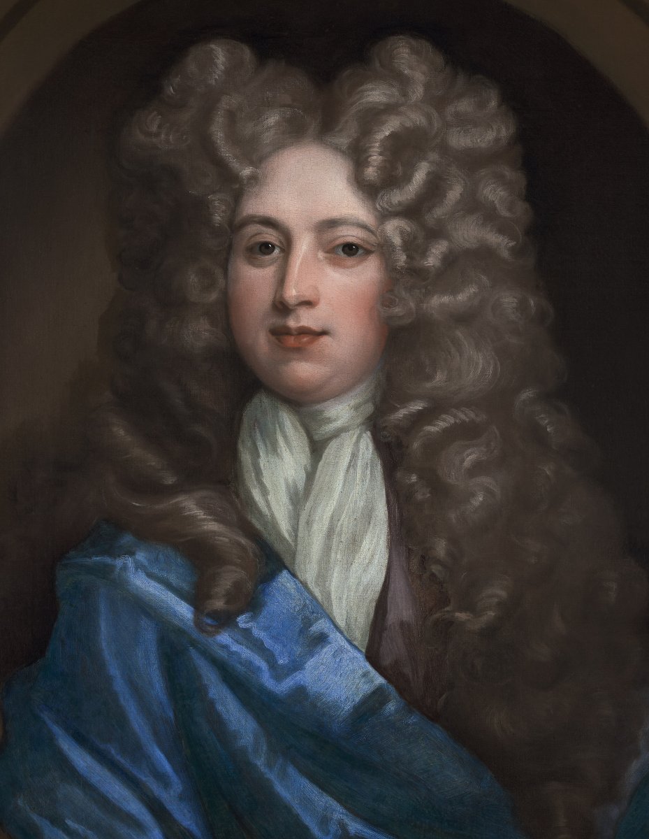 Portrait Of A Gentleman With Blue Cloak And Long Wig C.1695-1710; Attributed To Thomas Murray-photo-4