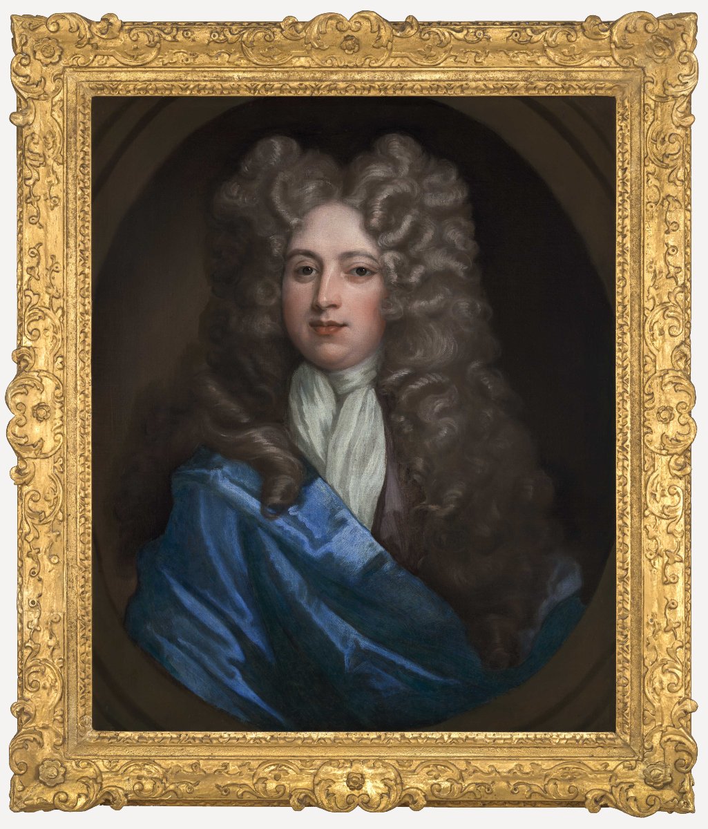 Portrait Of A Gentleman With Blue Cloak And Long Wig C.1695-1710; Attributed To Thomas Murray