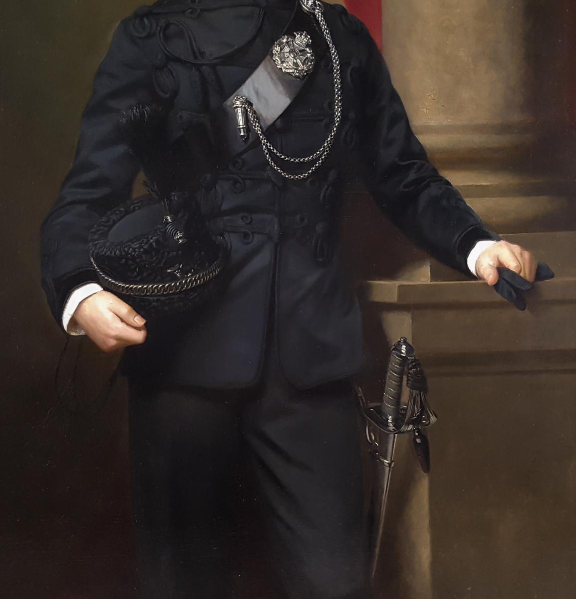 Grand Portrait D’officier Militaire Du XIXème Siècle -photo-4