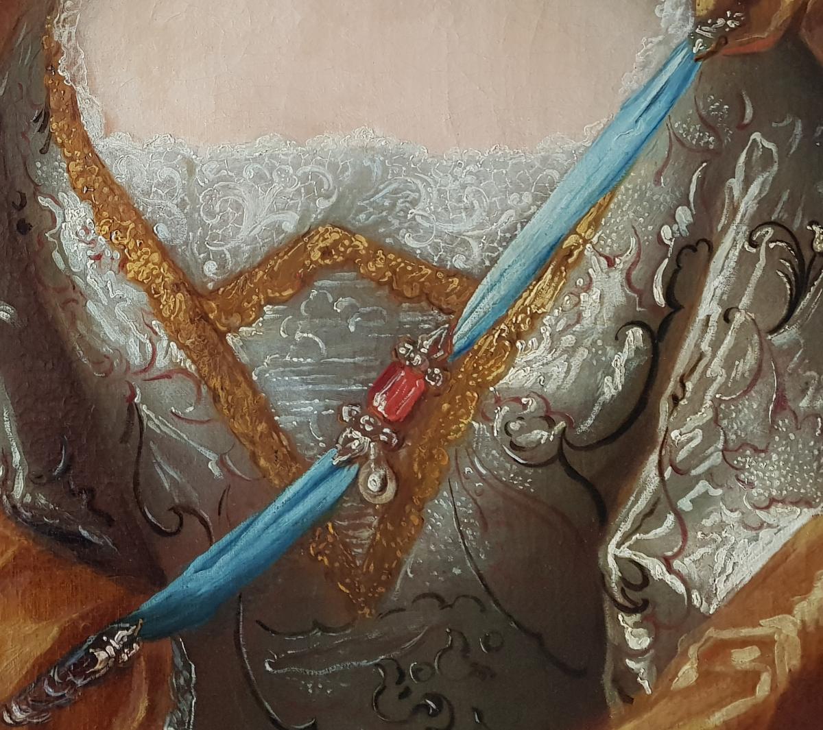 Portrait Of A Lady C.1715; Circle Of Hyacinth Rigaud (1659-1743)-photo-3