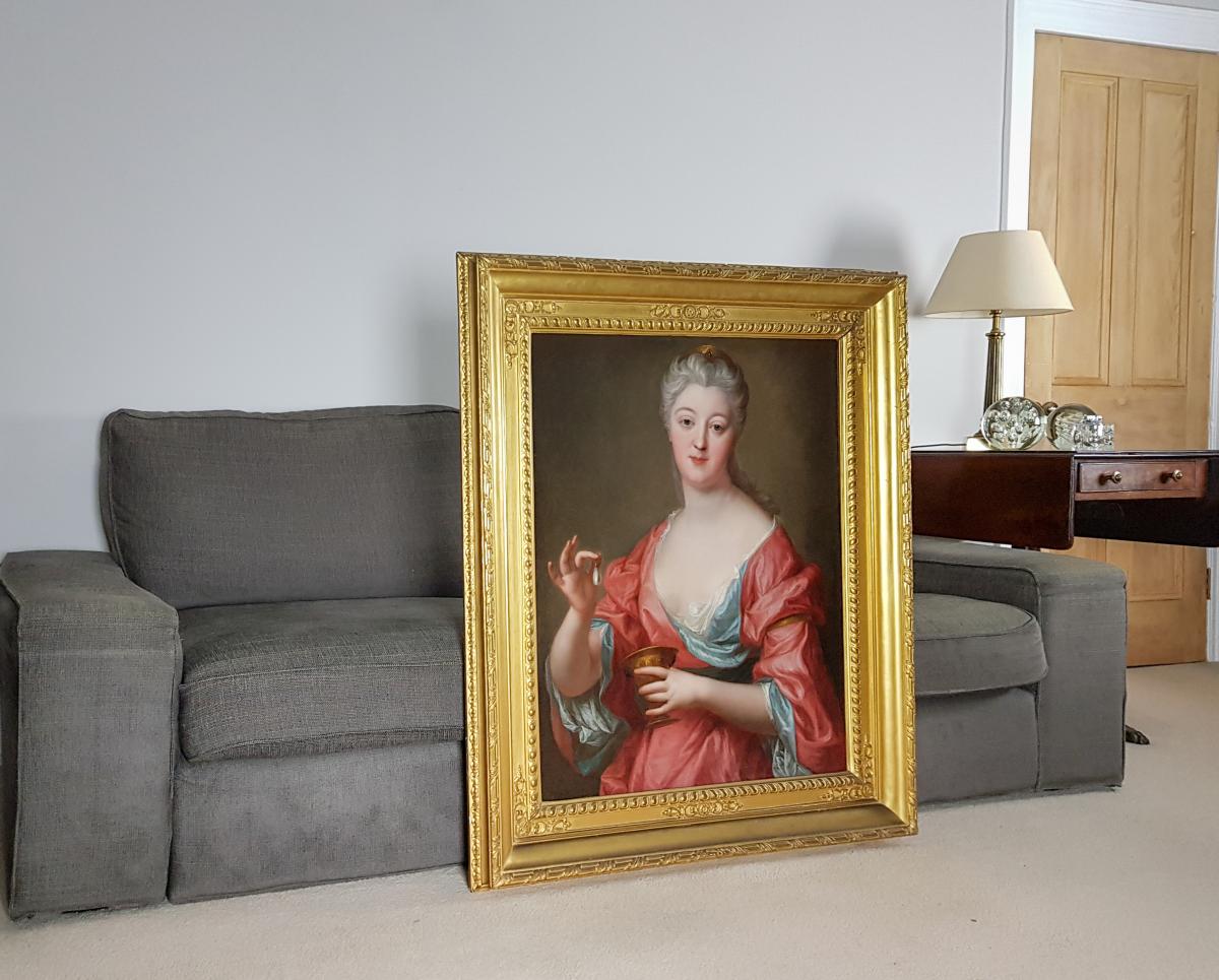 Portrait Of A Lady As Cleopatra Dissolving A Pearl C1755; Attrib To Marianne Loir (c.1715-1769)-photo-4