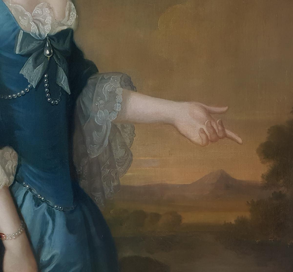 Portrait Of Hannah Maria Offley, Signed & Dated 1757, Joseph Samuel Webster (? - 1796)-photo-1