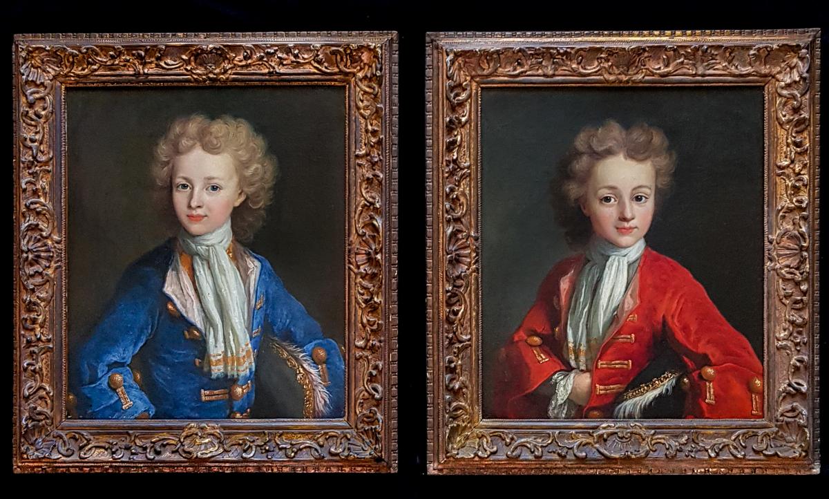 A Pair (2) Portraits Of Young Gentleman C.1710; Circle Of Robert Levrac-tournières (1667-1752)