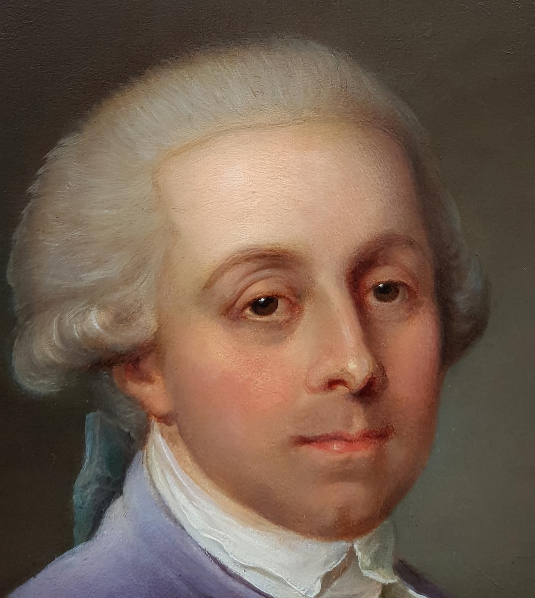 Portrait Of A Gentleman C.1780; Circle Of Antoine Vestier (1740–1824)-photo-4