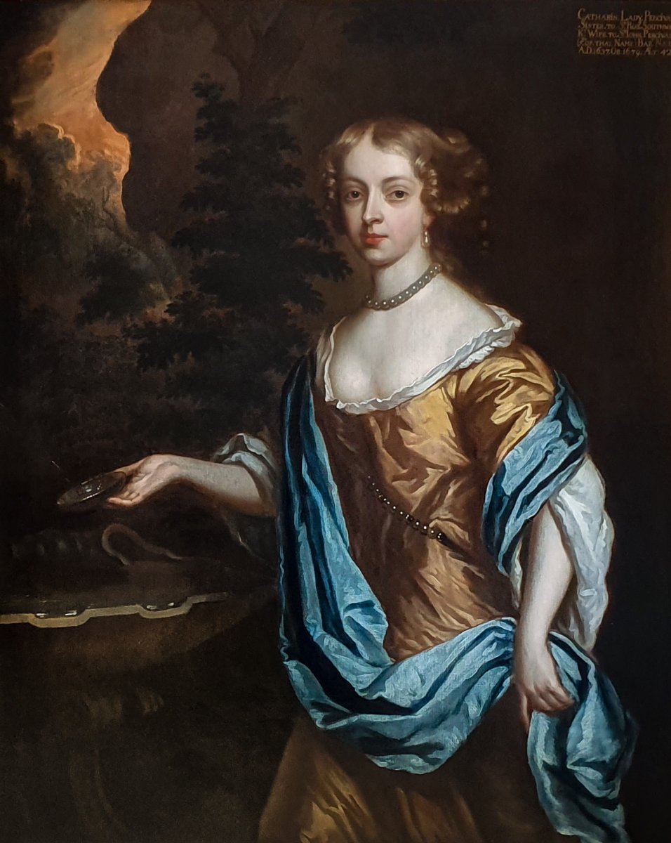 Portrait Of Catherine, Lady Perceval (1637-1679) C.1661; Studio Of Sir Peter Lely (1618 – 1680)-photo-2