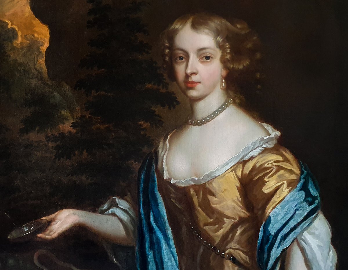 Portrait Of Catherine, Lady Perceval (1637-1679) C.1661; Studio Of Sir Peter Lely (1618 – 1680)-photo-3