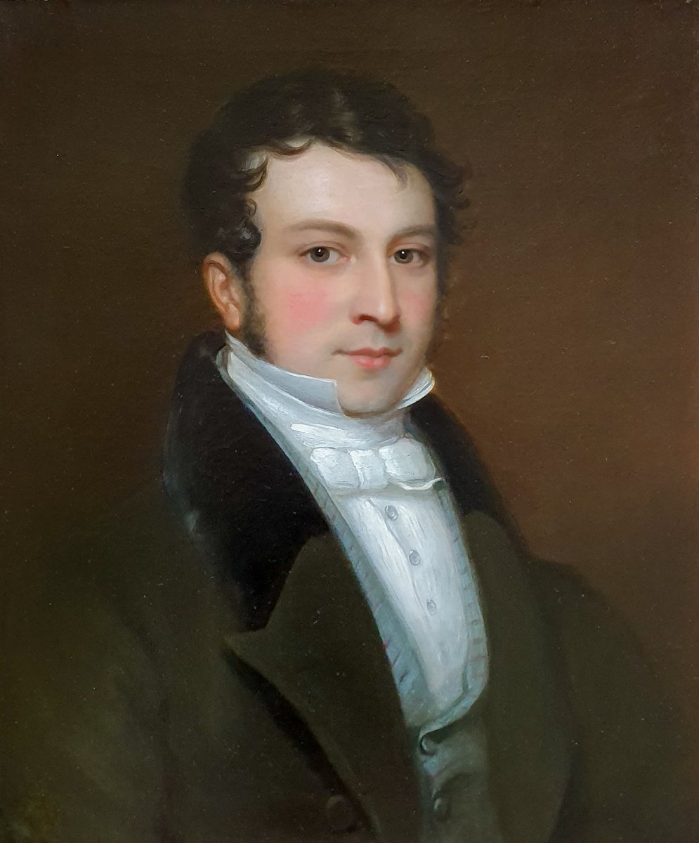 Paire (2) De Portraits - Edmund Lloyd (1796-1855) Et Catherine Lloyd (1808-1878) Vers 1833/43-photo-1